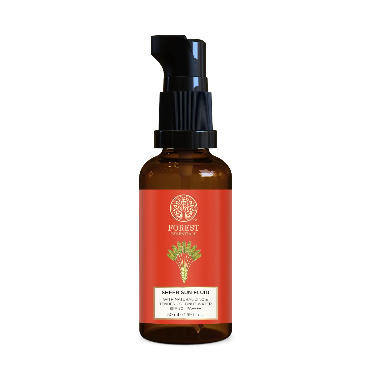 Forest Essentials Sheer Sun Fluid With SPF 50-PA++++ Forest Essentials Sheer Sun Fluid With SPF 50-PA++++-Pack Size-50 ml