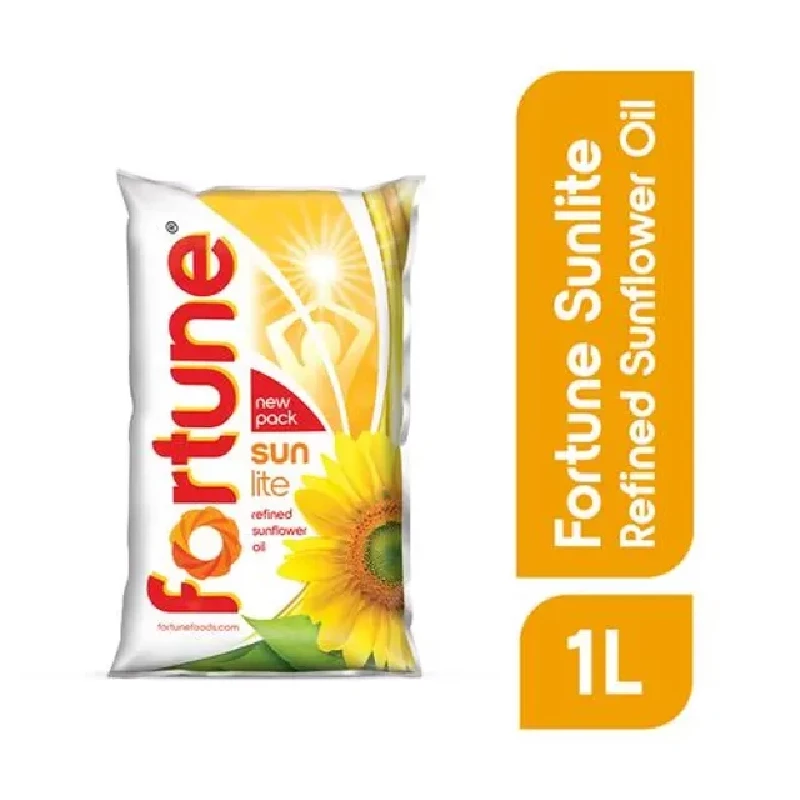 Fortune Sun Lite - Sunflower Refined Oil Fortune Sun Lite - Sunflower Refined Oil-Pack Size-1 L Pouch