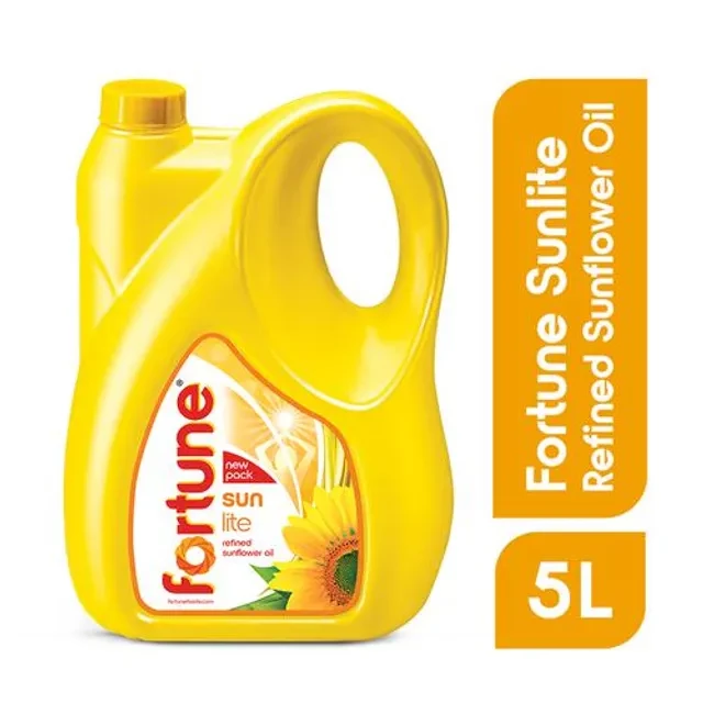 Fortune Sun lite Refined Sunflower Oil - Fortified with Vitamin A & Vitamin D Fortune Sun lite Refined Sunflower Oil - Fortified with Vitamin A & Vitamin D-Pack Size-5 L Can