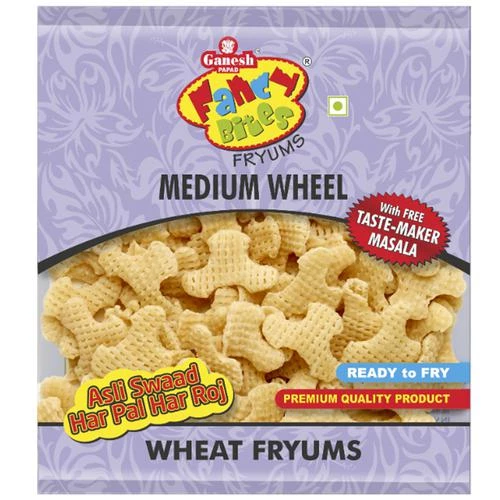 Ganesh Papad Fancy Bites Fryums - Medium Wheel Ganesh Papad Fancy Bites Fryums - Medium Wheel--150 g