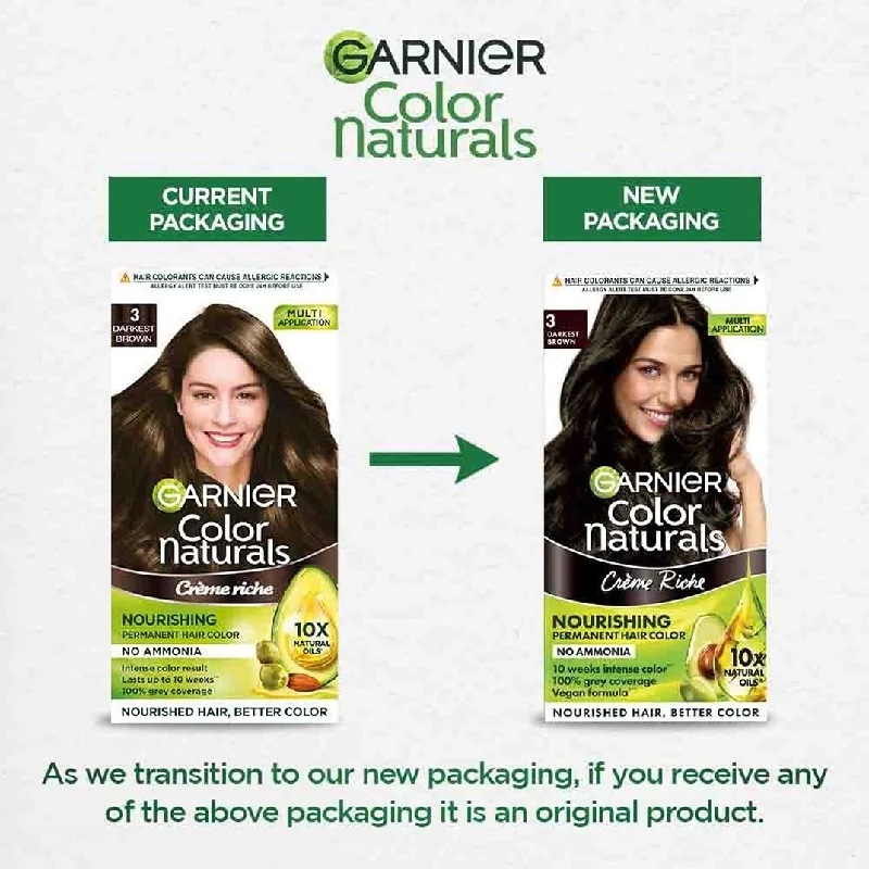 Garnier Hair Colouring Creme Shade 3 Darkest Brown - Image 2