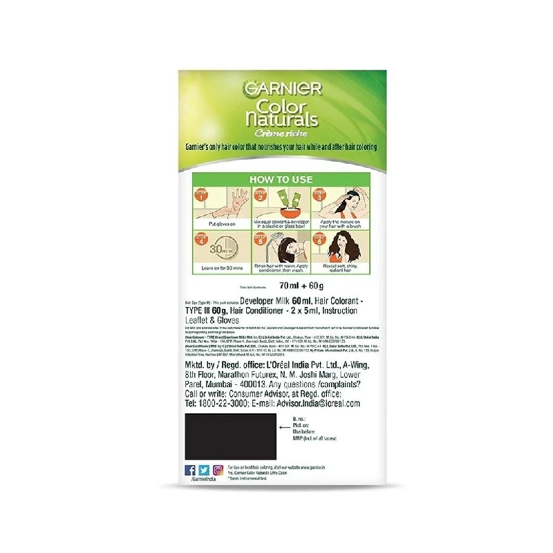 Garnier Hair Colouring Creme Shade 3 Darkest Brown - Image 7