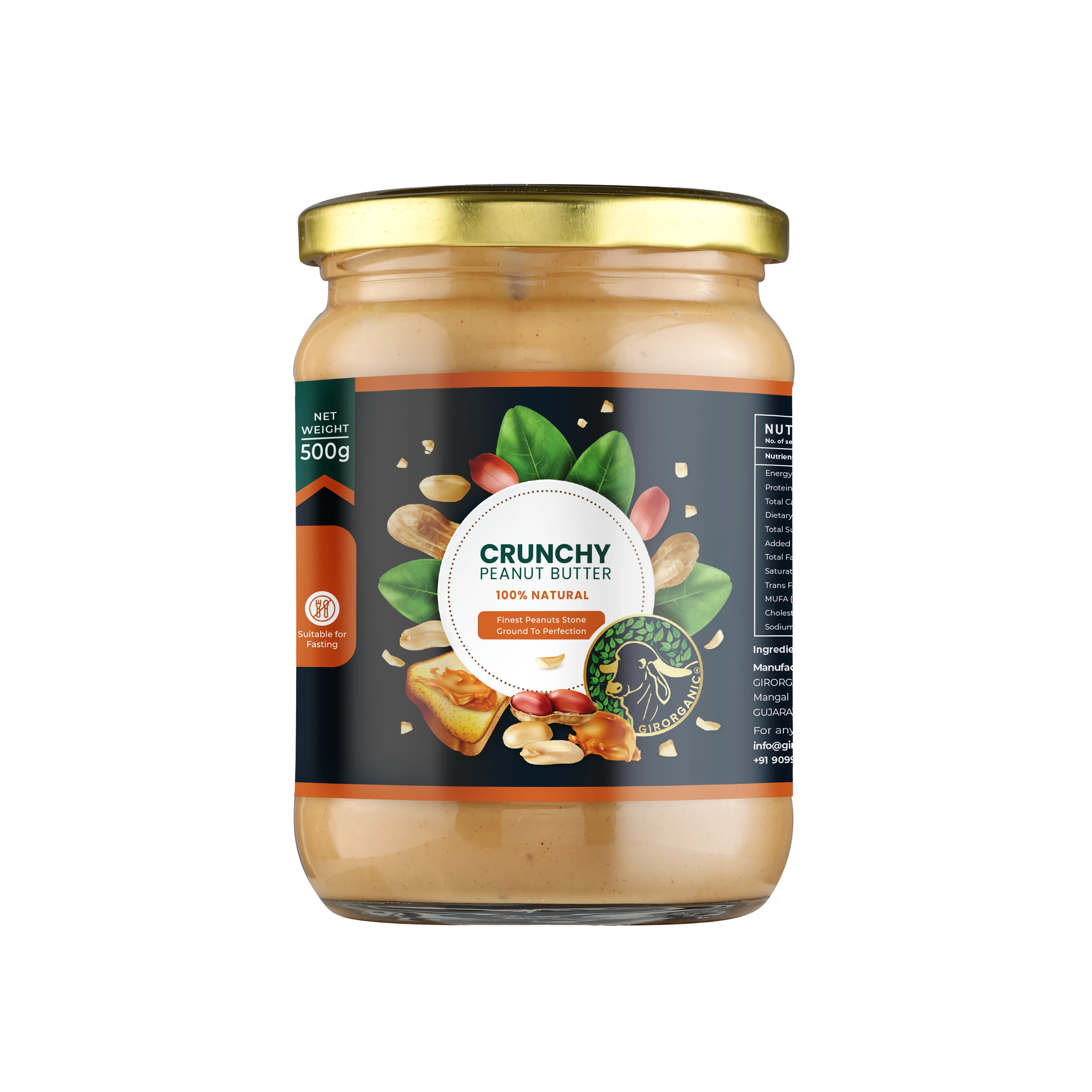 Gir Organic Crunchy Peanut Butter Gir Organic Crunchy Peanut Butter-Pack Size-500 g