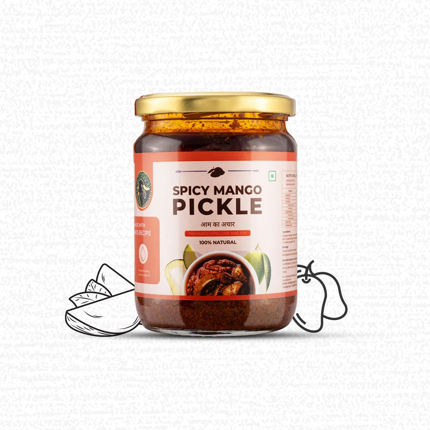 Gir Organic Spicy Mango Pickle Gir Organic Spicy Mango Pickle-Pack Size-500 g