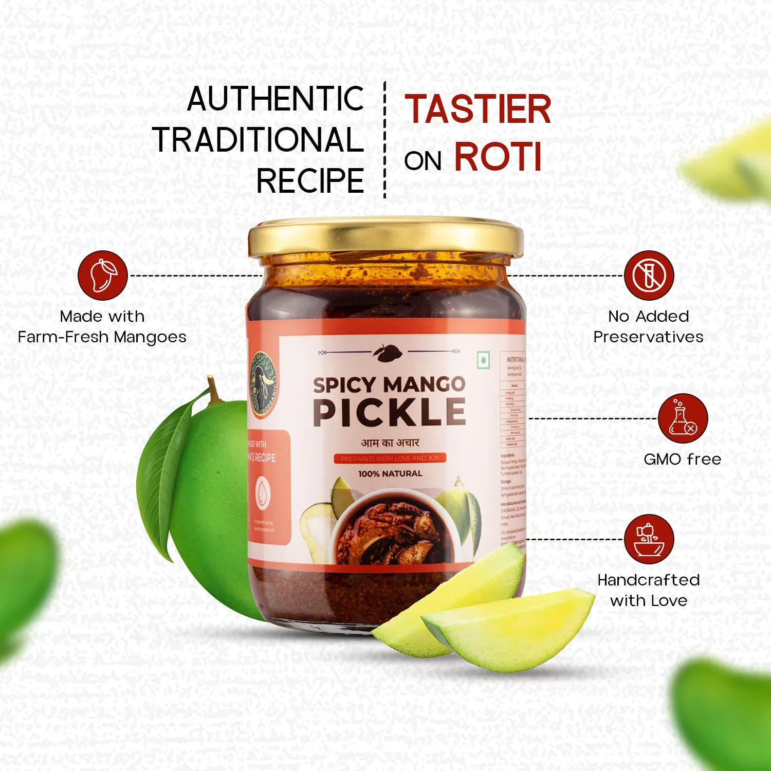 Gir Organic Spicy Mango Pickle - Image 2