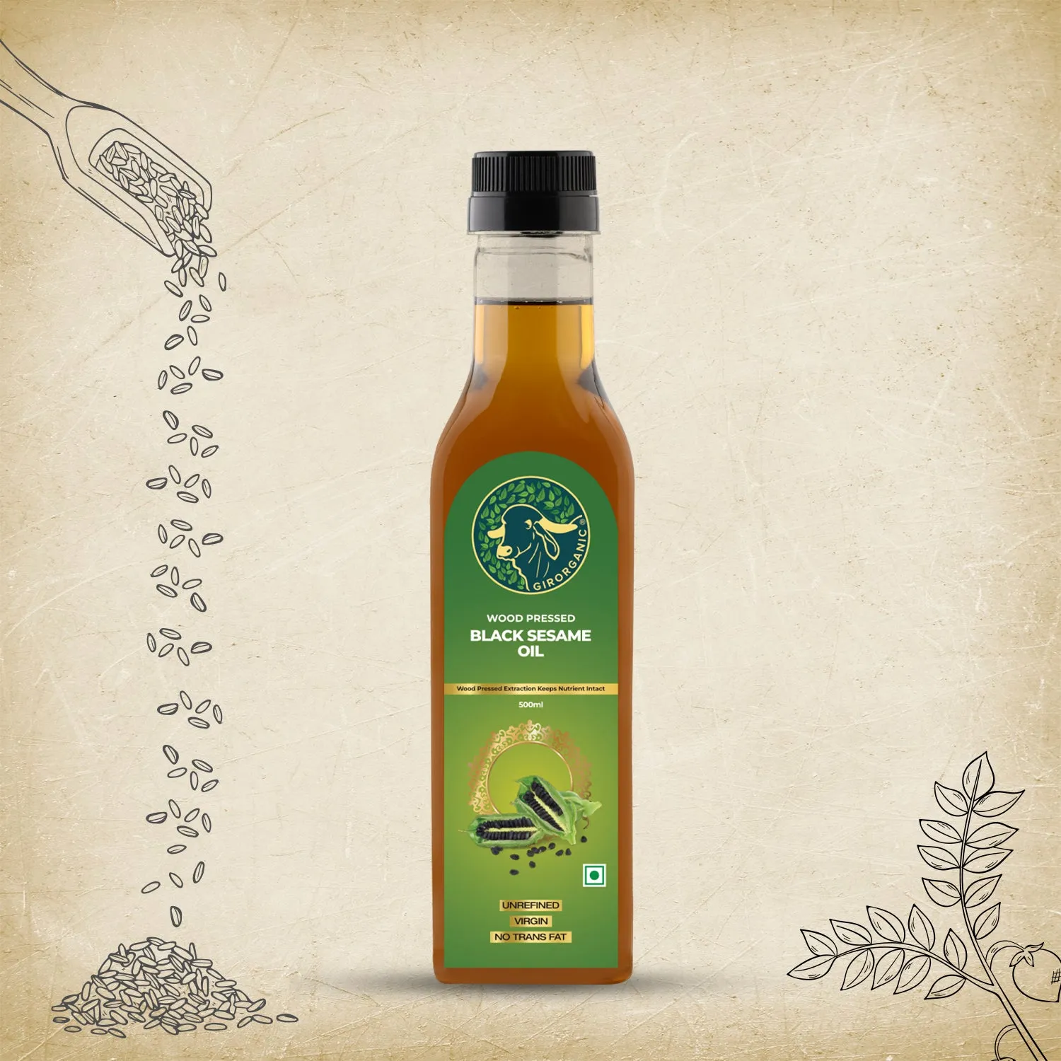 Gir Organic Wood Press Black Sesame Oil