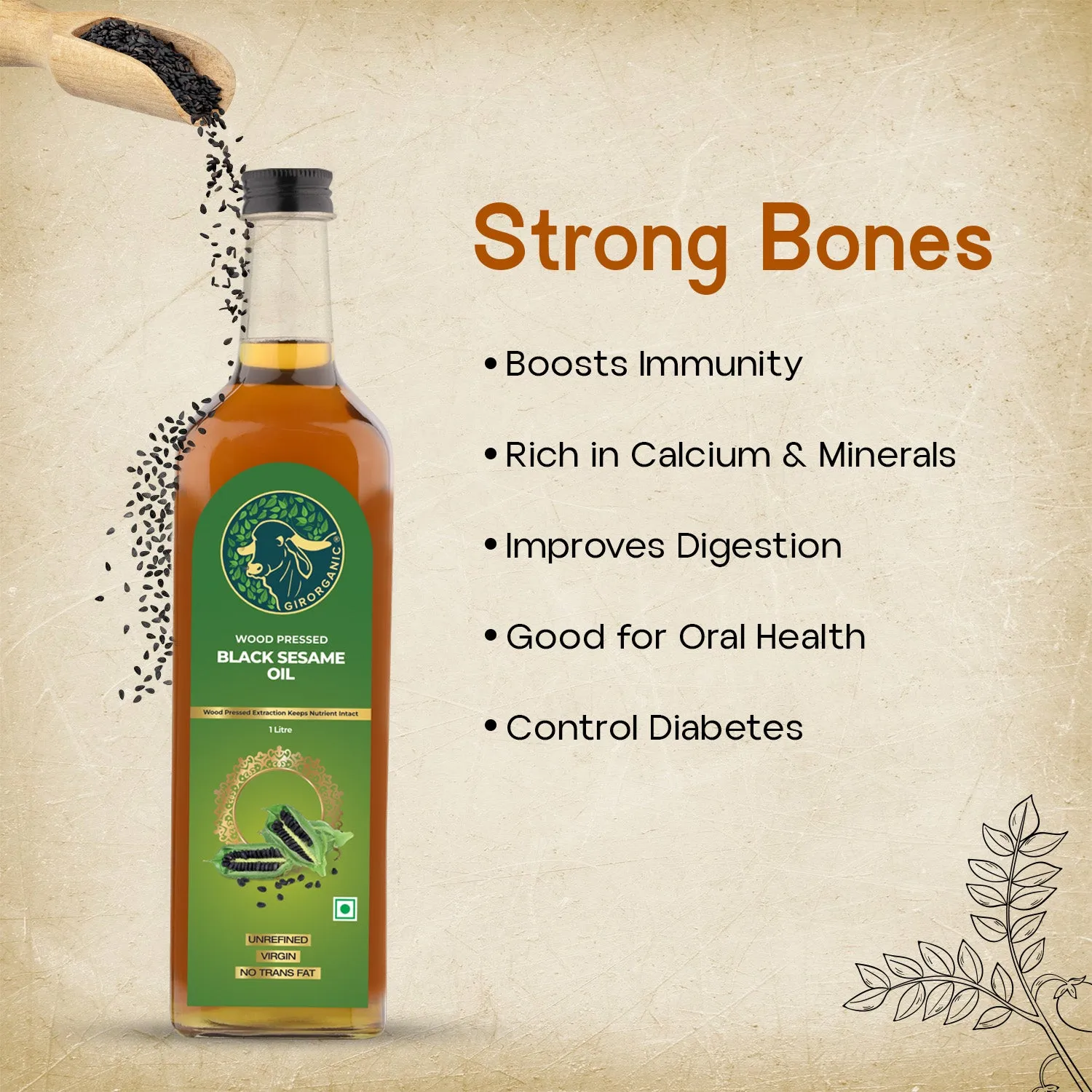 Gir Organic Wood Press Black Sesame Oil - Image 10
