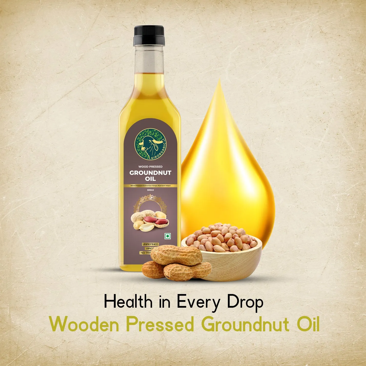 Gir Organic Wood Pressed Groundnut Oil - Image 2