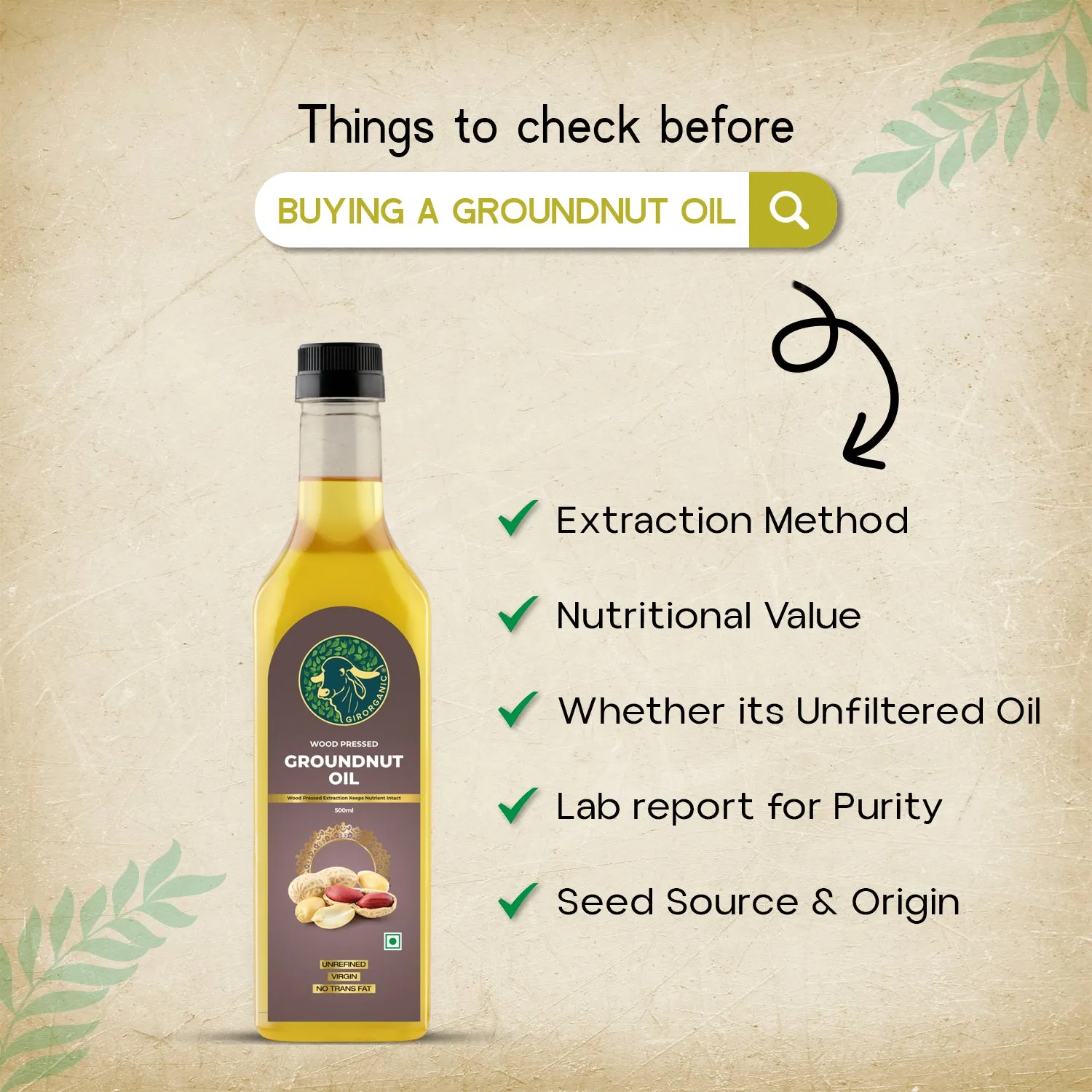 Gir Organic Wood Pressed Groundnut Oil - Image 3