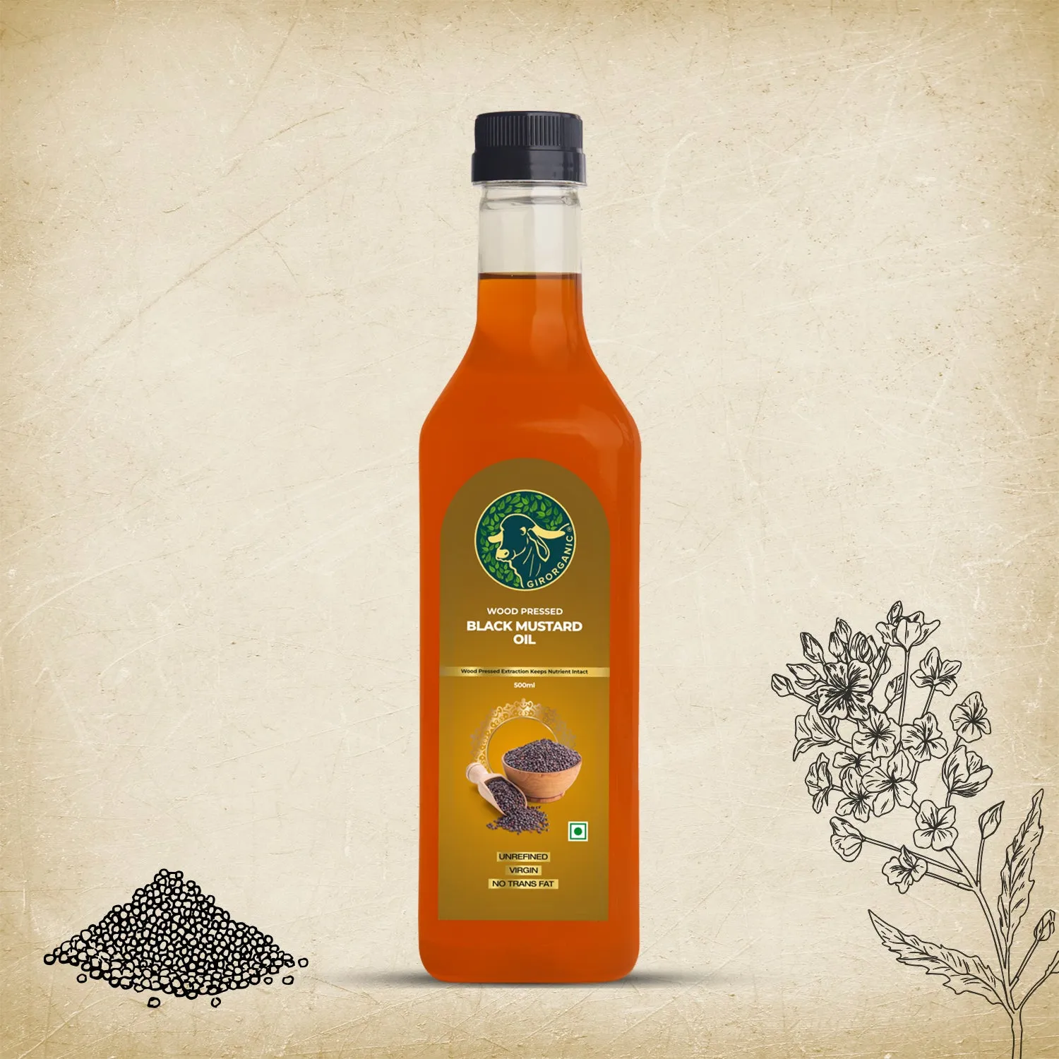 Gir Organic Wood Pressed Virgin Black Mustard Oil