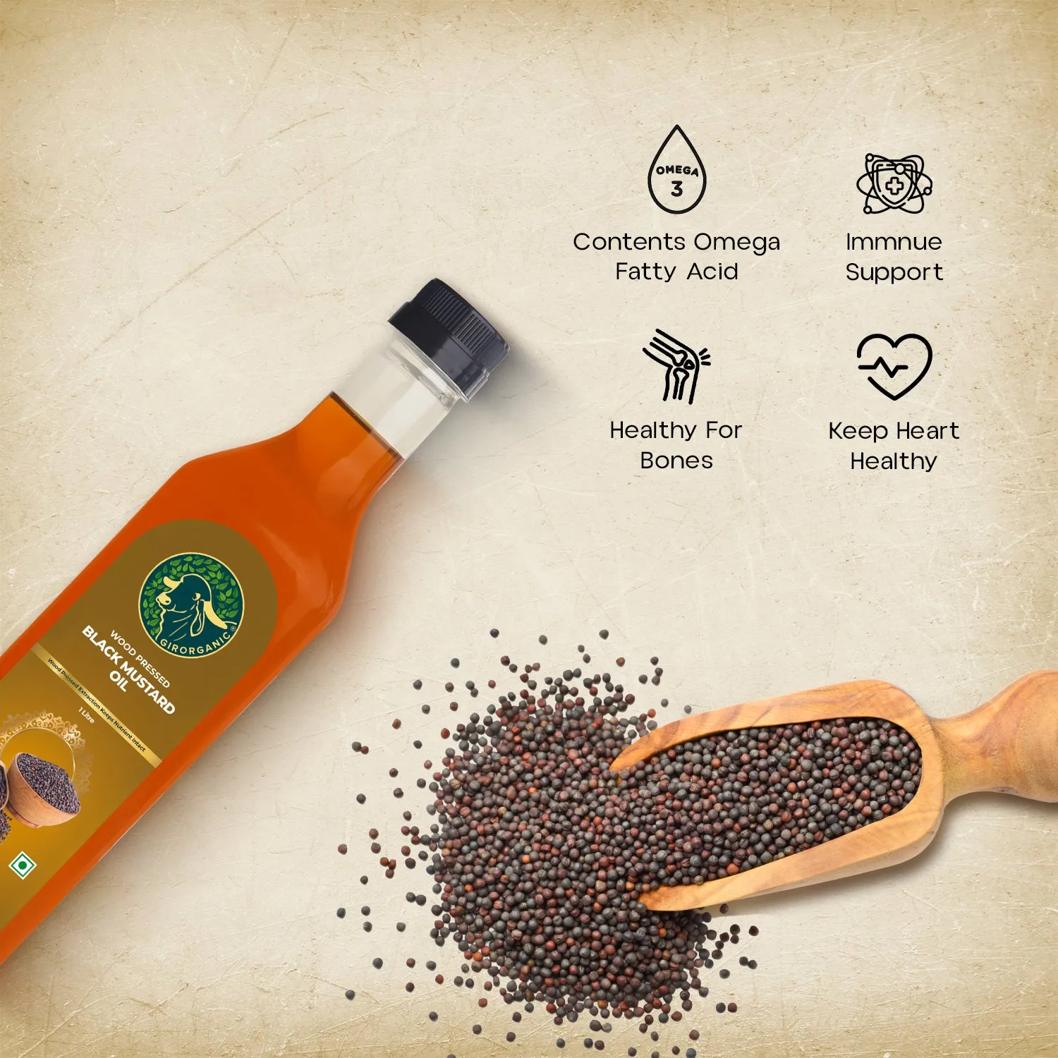 Gir Organic Wood Pressed Virgin Black Mustard Oil - Image 7