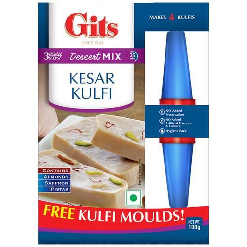 Gits Dessert Mix - Kesar Kulfi Gits Dessert Mix - Kesar Kulfi--100 g (Get Kulfi Moulds Free)