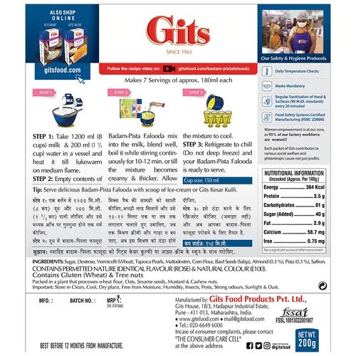 Gits Falooda Ready Mix - Badam & Pista - Image 2