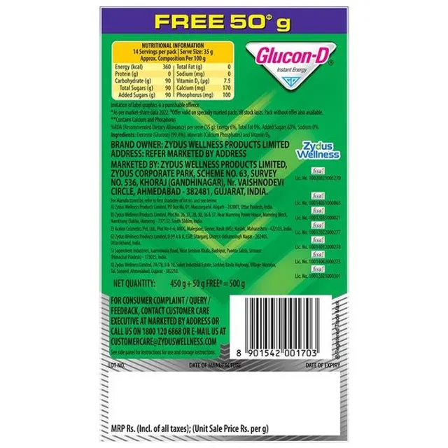 Glucon D Instant Energy Health Drink - Regular - Image 2