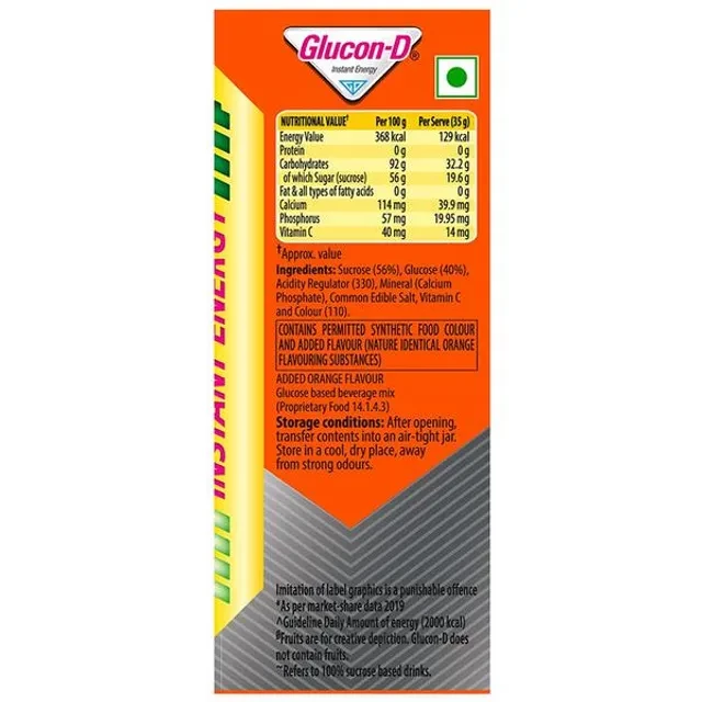 Glucon D Instant Energy Health Drink - Tangy Orange - Image 22