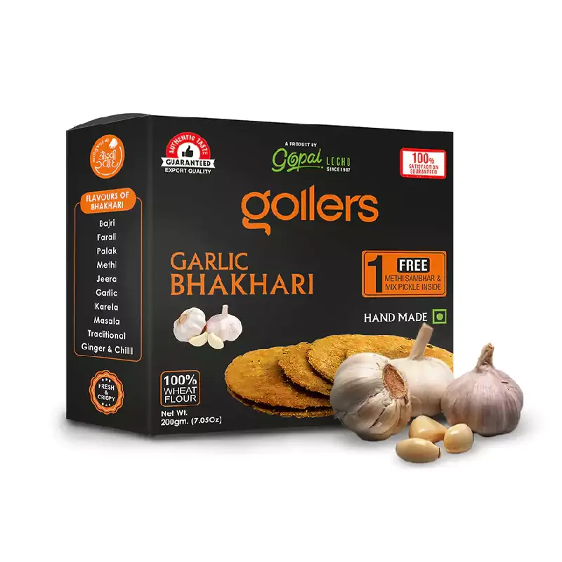 Gollers Garlic Bhakhari Gollers Garlic Bhakhari-Pack Size-200 g