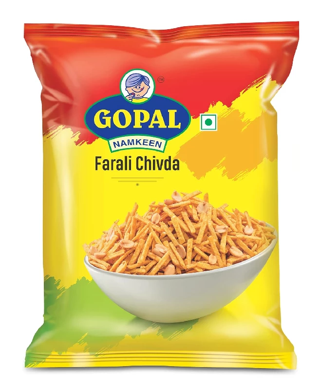 Gopal Namkeen Combo of Bhakharvadi, Dal Moth, Farali Chivda, Sev and Vanela Gathiya - Image 4