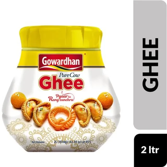 Gowardhan Pure Cow Ghee - Rich Source Of Vitamins & Beta Carotene Gowardhan Pure Cow Ghee - Rich Source Of Vitamins & Beta Carotene-Pack Size-2 L Jar
