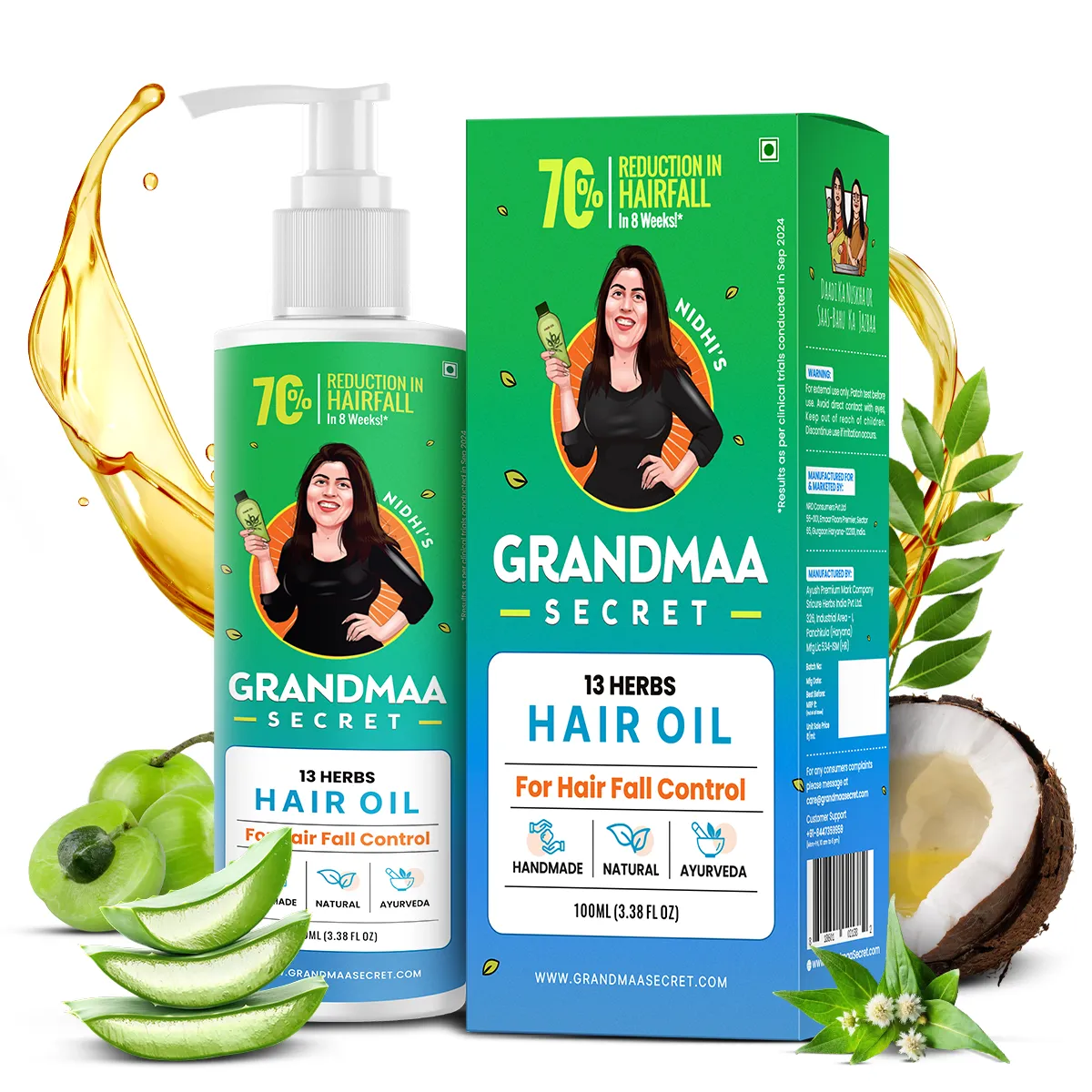 Grandmaa Secret 13 Herbs Hair Oil Grandmaa Secret 13 Herbs Hair Oil-Pack Size-100 ml