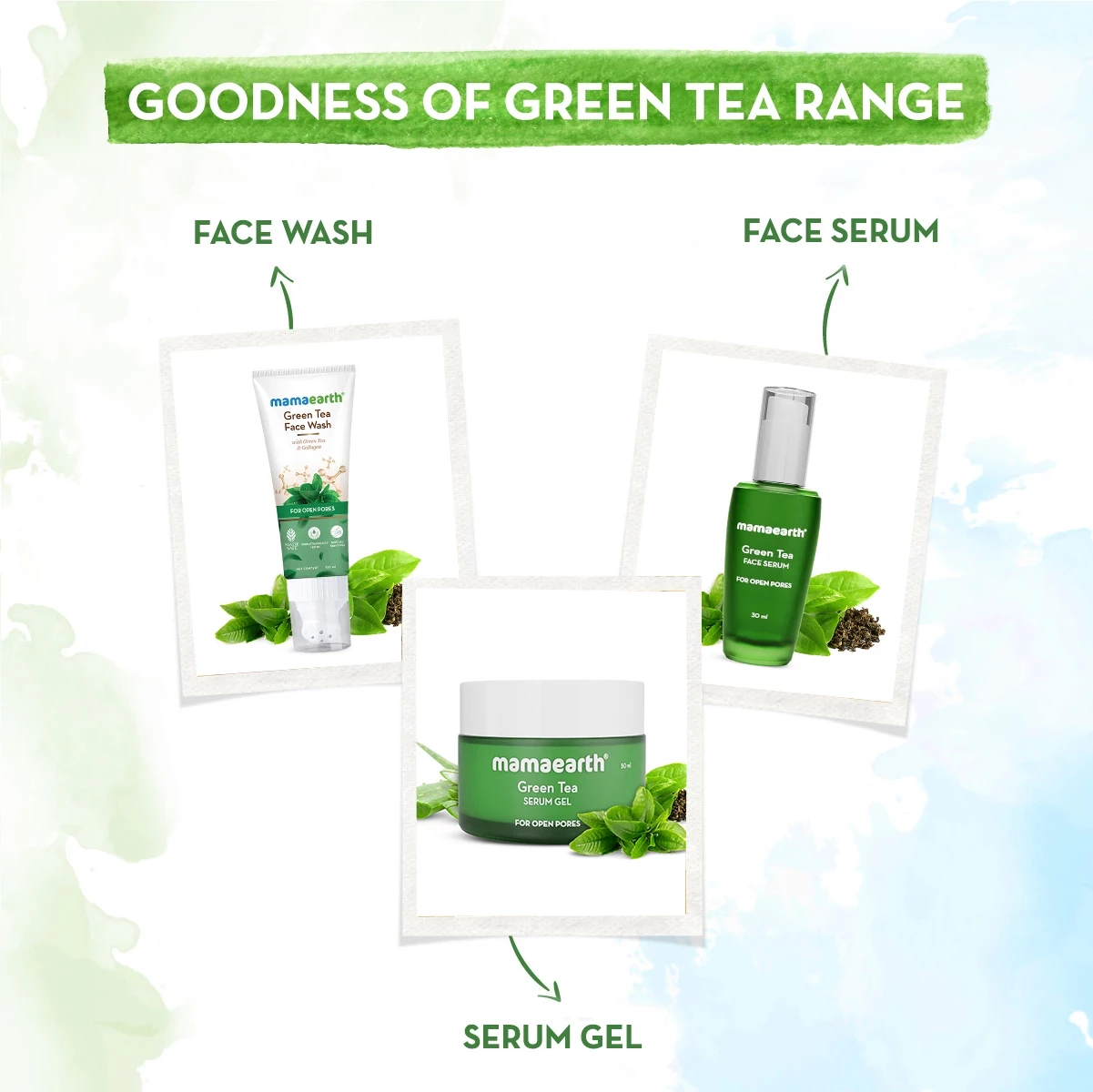 Green Tea Serum Gel with Green Tea & Collagen for Open Pores - Image 6