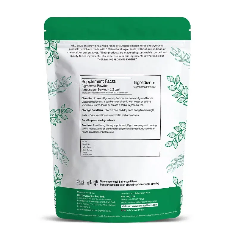 H&C Herbal Ingredients Expert Gymnema Leaves Powder - Image 2