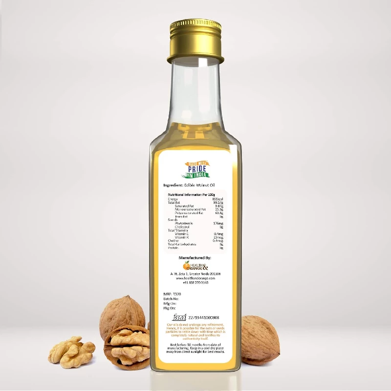 H&O Walnut Oil - 100% Pure Cold Pressed Edible Akhrot Ka Tel - Image 2
