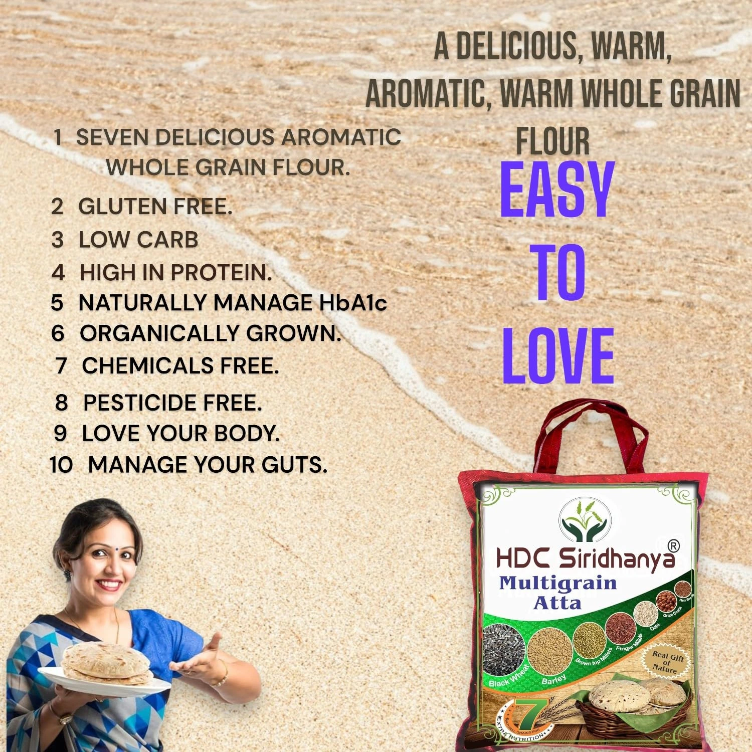 HDC Siridhanya Natural Organic Multigrain Atta - Image 3