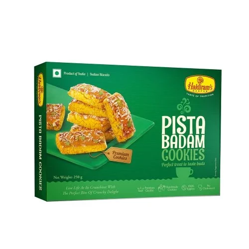 Haldiram's - Pista Badam Cookies Haldiram's - Pista Badam Cookies 250 g-Pack Size-Pack of 2