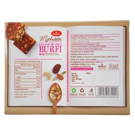 Haldiram's Khajoor Dry Fruit Burfi - Image 2