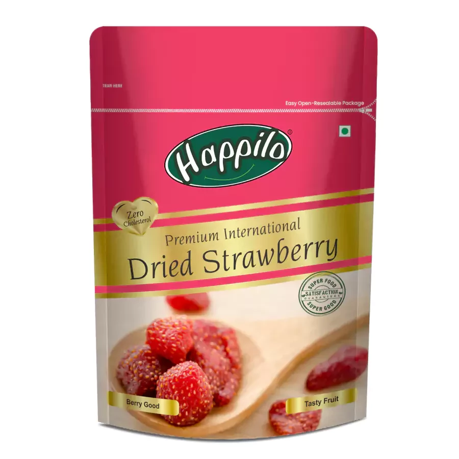 Happilo Premium & Delicious Dried Strawberry Happilo Premium & Delicious Dried Strawberry-Pack Size-200 g