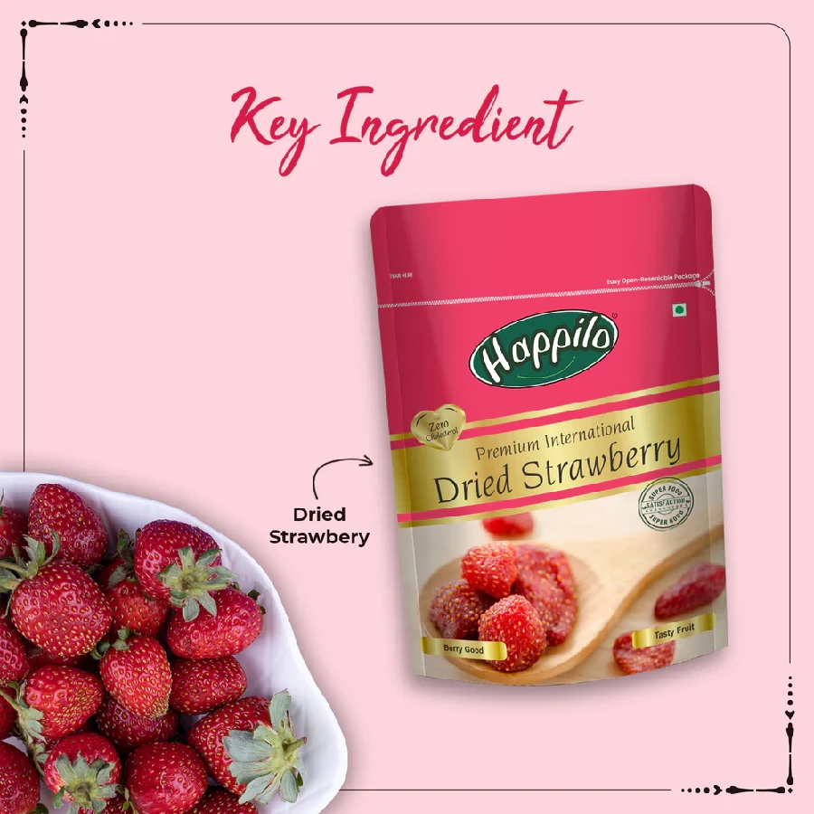 Happilo Premium & Delicious Dried Strawberry - Image 2