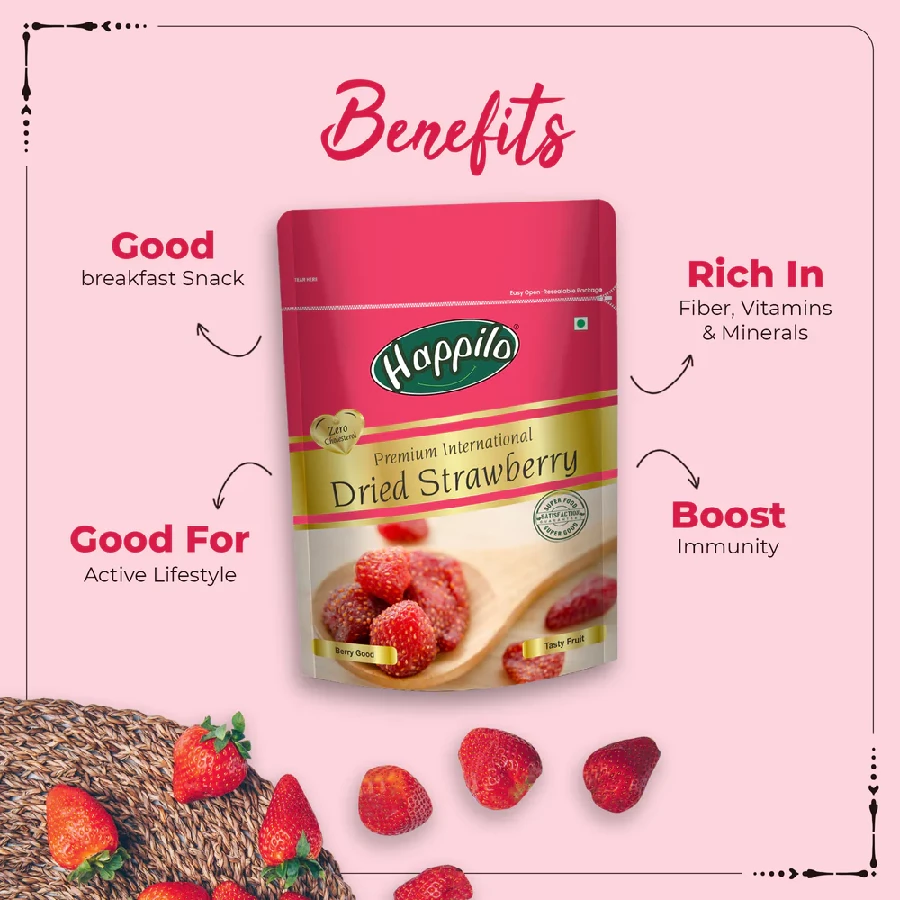 Happilo Premium & Delicious Dried Strawberry - Image 5