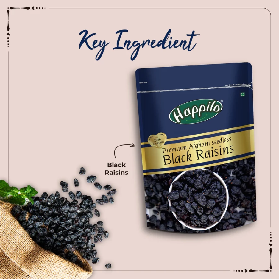 Happilo Premium Seedless Afghani Black Raisins - Image 2