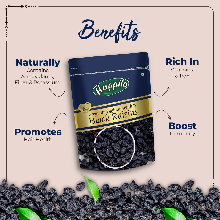 Happilo Premium Seedless Afghani Black Raisins - Image 5