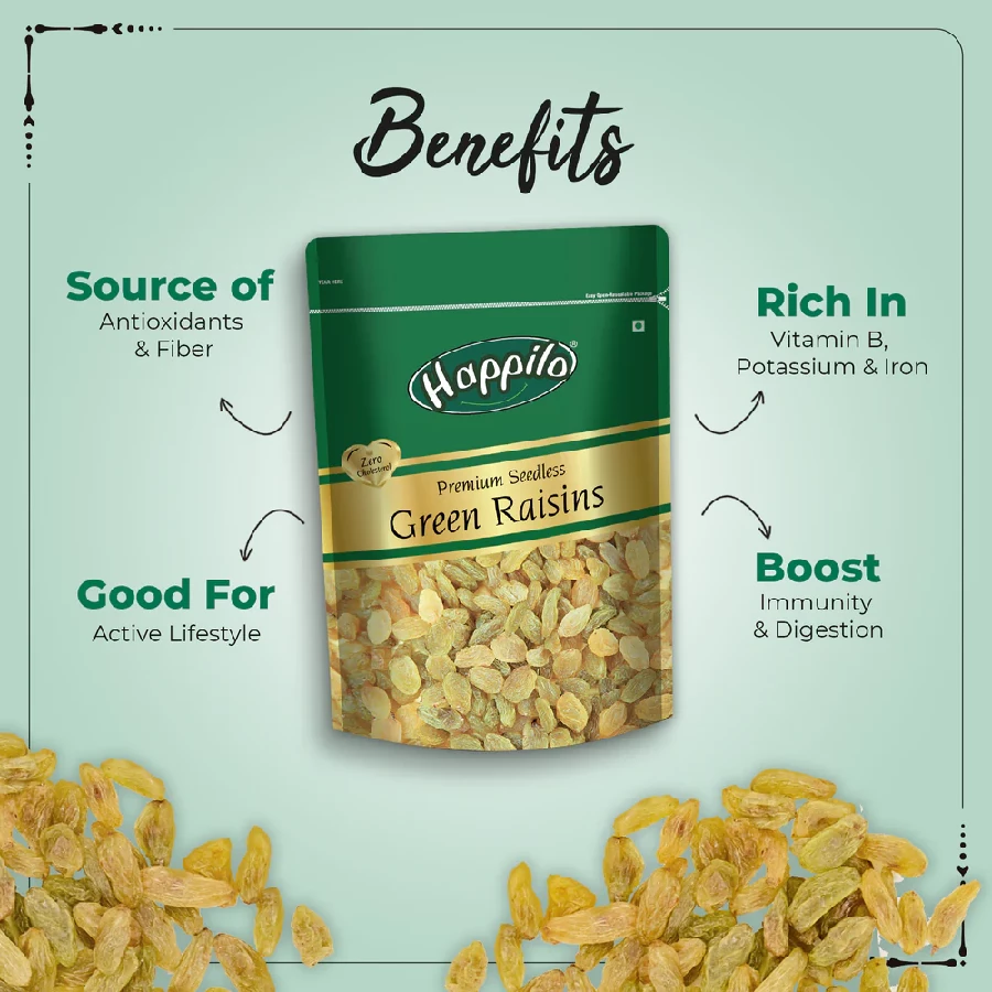 Happilo Premium Seedless Green Raisins - Image 5