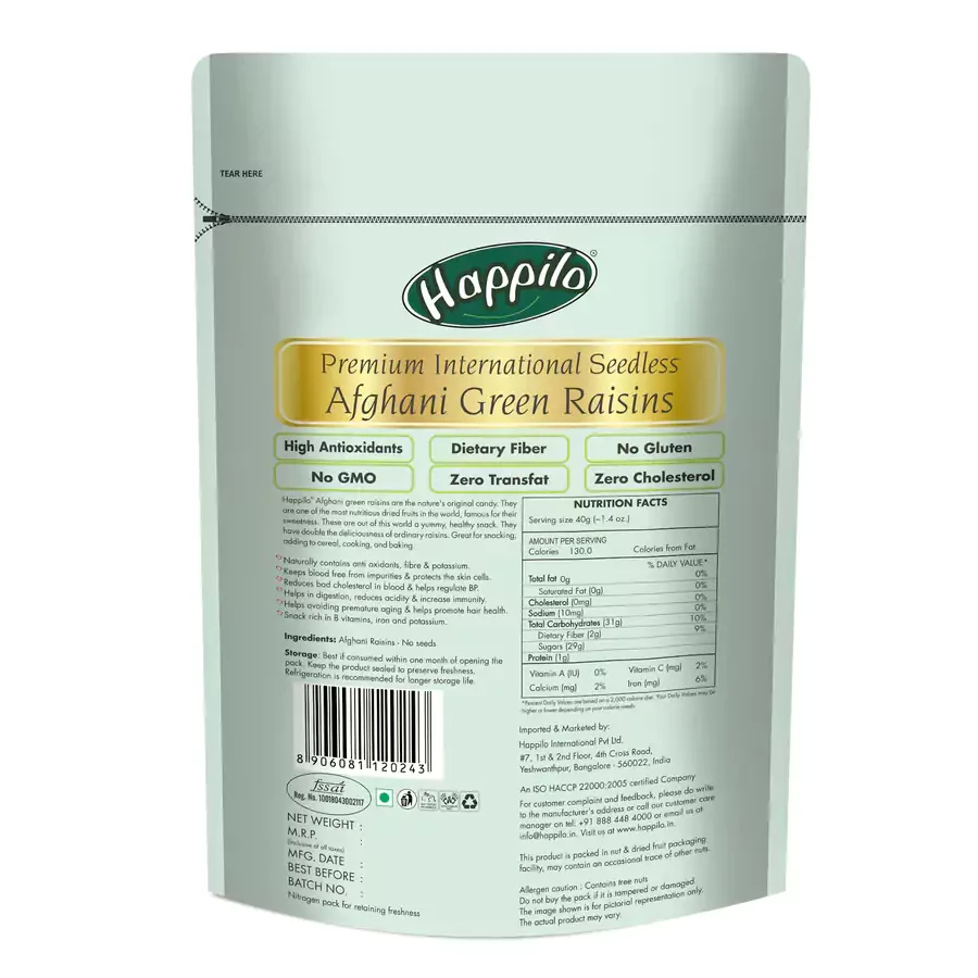 Happilo Premium seedless Afghani Green Raisins - Image 3