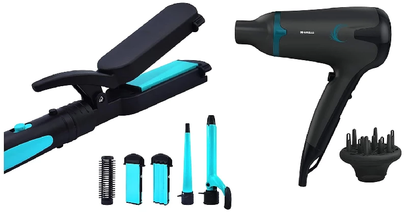 Havells HC4045 5 in 1 Hair Styler-Straightener & HD3270 2-in-1 1700 Watts Hair Dryer Havells HC4045 5 in 1 Hair Styler-Straightener & HD3270 2-in-1 1700 Watts Hair Dryer-Pack Size-Combo of 2