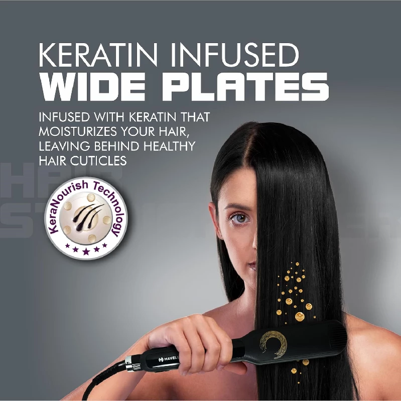 Havells Keratin Wide Plate Hair Straightener - Image 2