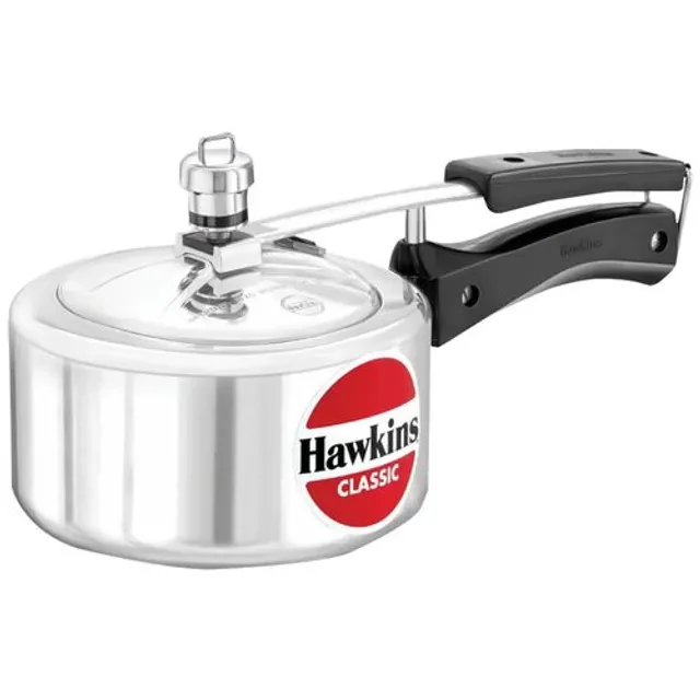 Hawkins Aluminium Inner Lid Pressure Cooker Bakelite Handle, Silver, Classic, Cl15