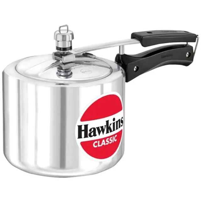Hawkins Classic Aluminium Inner Lid Pressure Cooker Bakelite Handle, Silver, Cl3t