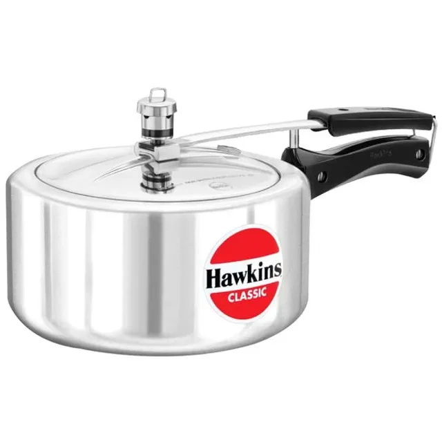 Hawkins Classic Aluminium Inner Lid Pressure Cooker - With Handle, Silver, CL35 Hawkins Classic Aluminium Inner Lid Pressure Cooker - With Handle, Silver, CL35--3.5 l