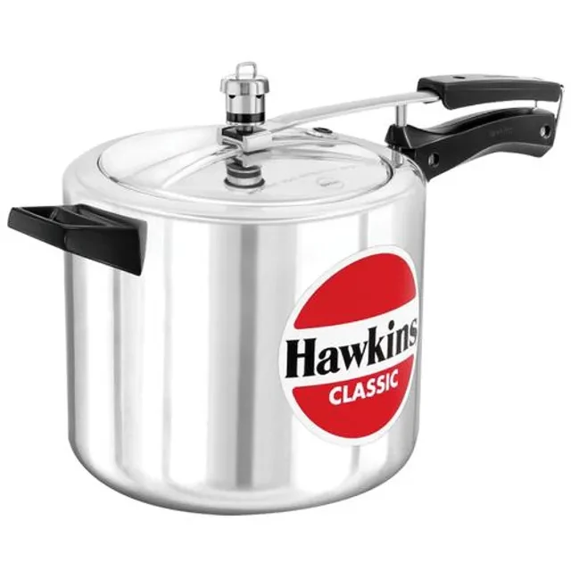 Hawkins Classic Aluminium Inner Lid Pressure Cooker - With Handle, Silver, CL65 Hawkins Classic Aluminium Inner Lid Pressure Cooker - With Handle, Silver, CL65--6.5 l