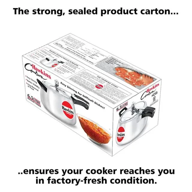 Hawkins Contura Aluminium Inner Lid Pressure Cooker - With Handle, Silver, HC65 - Image 5