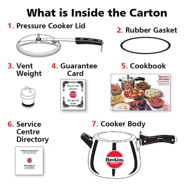 Hawkins Contura Aluminium Inner Lid Pressure Cooker - With Handle, Silver, HC65 - Image 6