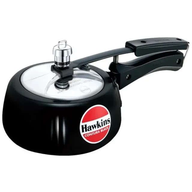 Hawkins Contura Hard Anodised Black Inner Lid Pressure Cooker With Handle, Cb15