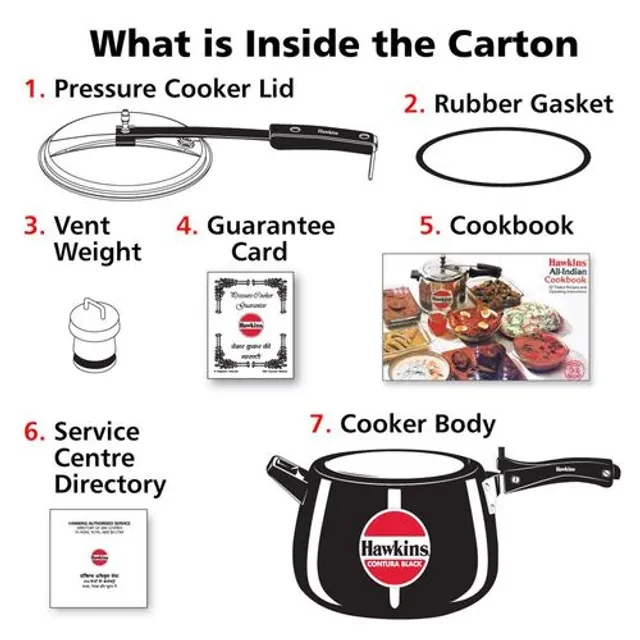 Hawkins Contura Hard Anodised Black Inner Lid Pressure Cooker - With Handle, CB40 - Image 4