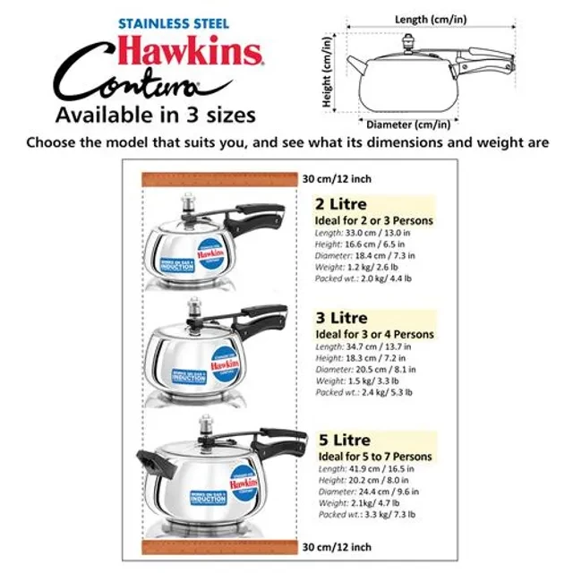 Hawkins Contura Stainless Steel Inner Lid Pressure Cooker - Induction Base,Silver,SSC50 - Image 7