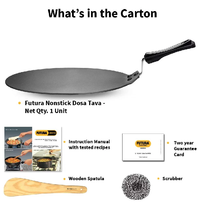 Hawkins Futura Dosa Tava, Non Stick Dosa Tawa, Small Dosa Tawa (NDT28) (Black) - Image 6