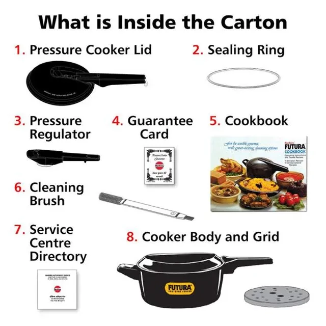 Hawkins Futura Hard Anodised Aluminium Pressure Cooker - Induction Base Black, FP40 - Image 6