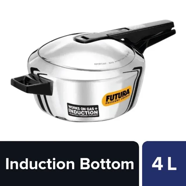 Hawkins Futura Stainless Steel Inner Lid Pressure Cooker - Induction Base Silver, FSS40 Hawkins Futura Stainless Steel Inner Lid Pressure Cooker - Induction Base Silver, FSS40--4 l